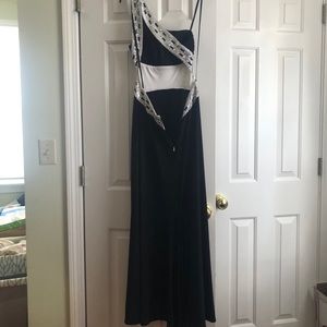 Single strap, open back, prom dress!